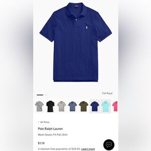 Polo by Ralph Lauren Men's Royal Blue Polo Shirt